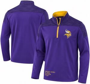 Minnesota Vikings NFL Team Apparel Mens XL Purple 1/4 Zip Pullover NWT Flaws